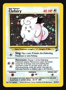 Pokemon Clefairy 6/130 WotC Base Set 2 Holo Rare LP - Picture 1 of 2