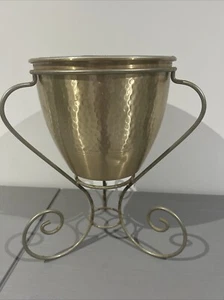 Mid Century Modern Brass Atomic Cone Bullet Planter Vase Drainage Plug - Picture 1 of 17