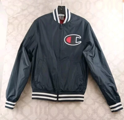 Chaqueta Universitaria Champion LIFE Para Hombre XS Negra Cremallera Completa Mangas Largas Foto 1 de 4