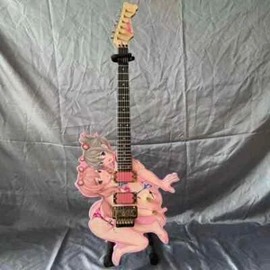 Custom Twin Beauty Girl Electric Guitar Irregular Body Special Shape Guitar Pink - Picture 1 of 6