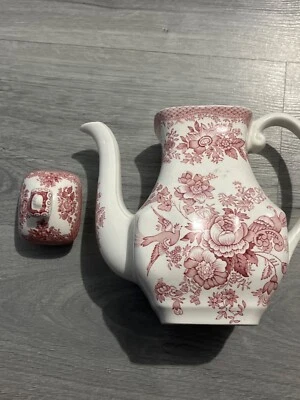  Enoch Wedgwood , Cafetière Asiatique Faisans Vintage de Wedgwood, roses  - Photo 1/4