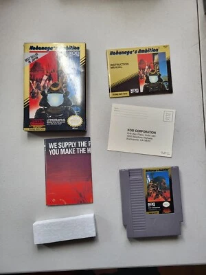 NOBUNAGA'S AMBITION Nintendo NES Complete CIB W/ Poster Map Manual Registration - Image 1 of 4