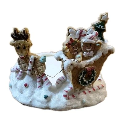 Yankee Candle Jar Large Candle Holder Christmas Holiday Gingerbread Reindeer - Image 1 of 4