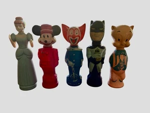 Vintage 1960er Soaky Schaumbad - 5 Stück - Cinderella, Mickey Batman, Bozo - Bild 1 von 5