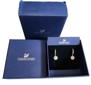 Swarovski Brand Angelic Halo Drop Earrings 5142721 Leverback Rhodium Plate w/Box - Picture 1 of 7