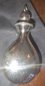 Wine Flask Oil Bottle Vtg Puffed  Silver Bracelet Charm Pendant 1.2g - Bild 1 von 1