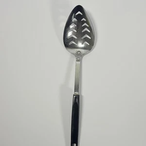 VTG Androck Slotted Arrowhead Stainless Steel Cooking Spoon USA Black Handle MCM - Picture 1 of 7
