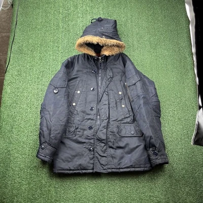Vintage 2003 GAP Snorkel N-3b Parka Blue Faux Fur Hooded Jacket Mens S Military - Image 1 of 4