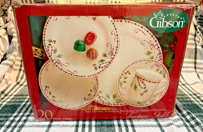 Gibson Festive Traditions Tartán Cinta Acebo Navidad-Juego de 20 piezas Foto 1 de 4