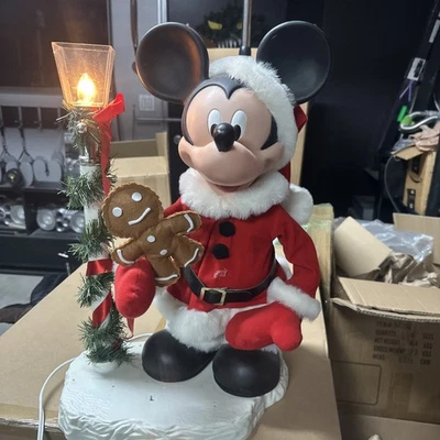 Vintage 1996 Santa's Best Disney Holiday Animation Mickey Mouse Christmas Lamp  - Image 1 of 4