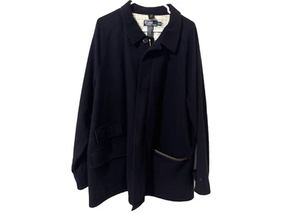 Abrigo Polo Ralph Lauren Mezcla Lana XL Cremallera Completa y Botón Acolchado Forro Chaqueta Foto 1 de 4