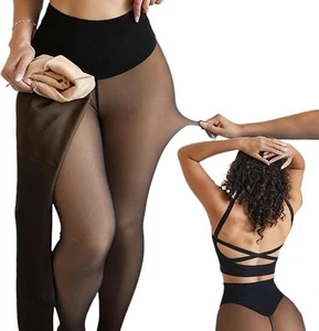 Original Magic Fleece Lined Leggings,Warmth Fake Women Ankle High Waist Thermal - Picture 1 of 25