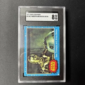 1977 STAR WARS C-3PO AND R2-D2 #2 SGC 8 NM-Mint. Blue Series. - Picture 1 of 2