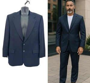 Vintage Louis Roth Suit Jacket Sport Coat Men’s 39S Blazer Navy Blue Striped USA - Picture 1 of 15