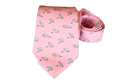ROSA CORBATA HOMBRE ROSA/PATRÓN ELEFANTE Ancho: 3.75" Largo: 58" Foto 1 de 4