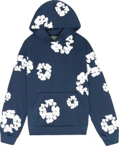 Denim Tears Navy Cotton Wreath Hoodie - Different Sizes Available - Picture 1 of 1