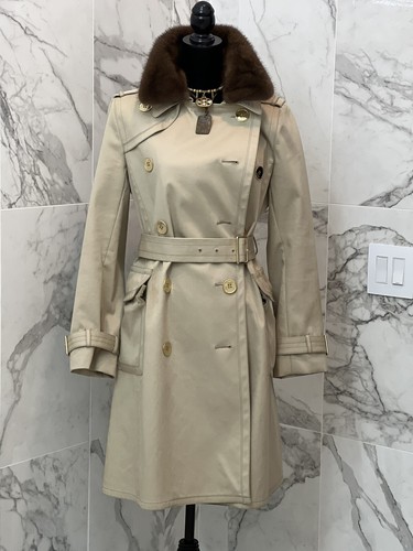 Coach Trench Cappotto Con Collo Staccabile In Vera Pelliccia