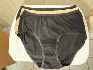 Comfort Choice Unterwäsche Größe 11 Vollständige Abdeckung Slip 100 % Baumwolle Schwarz Beige 3er Pack - Bild 1 von 3