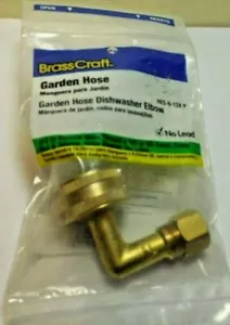 BRASSCRAFT HES-6-12X P GARDEN HOSE DISHWASHER ELBOW 3/4" FEMALE X 3/8"OD,NEW - Picture 1 of 3
