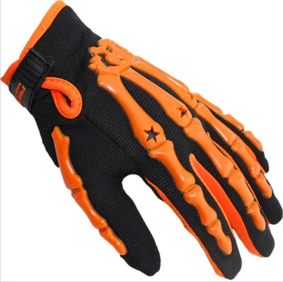 Hombres Calavera Dedo Completo Guantes Motocicleta Ciclismo Esqueleto Antideslizantes Guantes de Carreras Foto 1 de 4