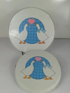 Vintage Blue Ribbon Goose Stove Burner Covers electric range country set of 4 - Picture 1 of 8
