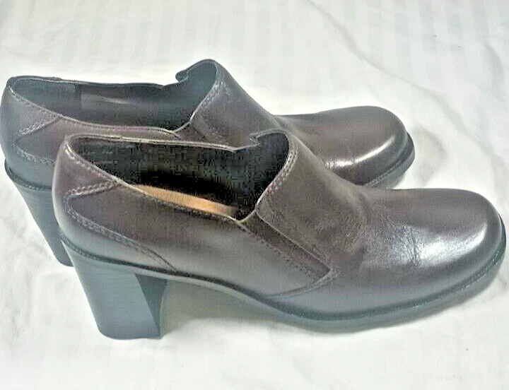 Mocasines Bass GALAXY Vintage Años 90 Bloque Tacón Grueso Cuero Marrón Talla 7 Foto 1 de 4