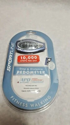 Sportline 340 Step Distance Digital Pedometer Customizable Stride Length Clip - Image 1 of 2