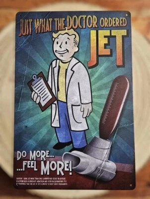 🍀 Blechschild Metallschild Gaming Series Fallout Doctor Jet Vault Boy Tin Sign - Bild 1 von 2