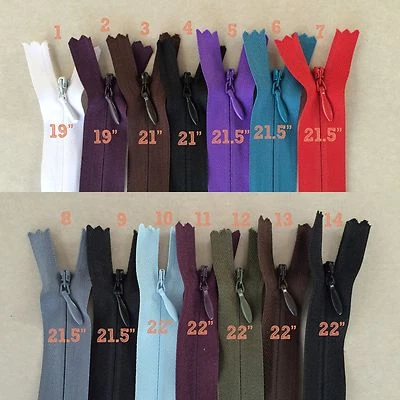 19", 20", 21", 21.5", 22", 23", 24", 25", 27" Closed End Invisible Zippers IVM3 - Image 1 of 2