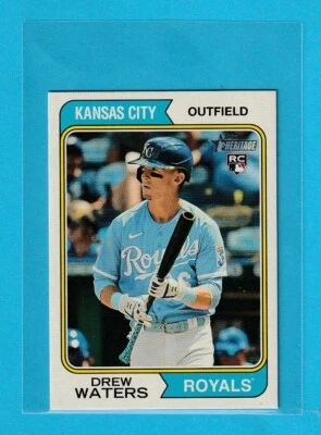 Drew Waters 2023 Topps Heritage #96 "Mini" 082/100 Kansas City Royals Rookie - Image 1 of 2