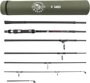 S Mid Compact 8.85ft Travel Fishing Rod 2 tips for spin & general fishing - Picture 1 of 6