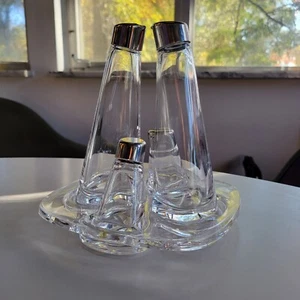 Angelo Mangiarotti Colle Kristall Salz Pfeffer Öl Essig Flasche Cruet Modernist - Bild 1 von 12