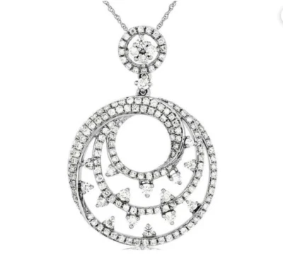 1.00CT Lab-Created Diamonds 3D Classic Multi Circular Swirl Floating Pendant - Image 1 of 3