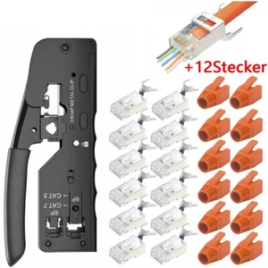 Crimpzange Kabelschuhe Flachstecker Quetschverbinder Zange KFZ Elektrik SET - Bild 1 von 13