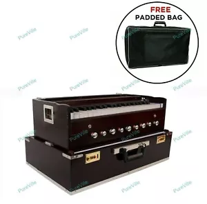Handmade Portable 3.5 Octave 9 Stopper Lying Style Harmonium Baja With Bag - Bild 1 von 16