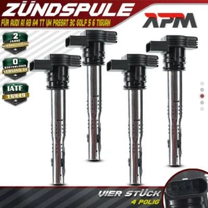 4x Zündspule für Audi A1 A3 A4 B7 A5 A6 Q3 Q5 TT VW Passat 3C Golf 5 6 Tiguan 5N - Bild 1 von 10