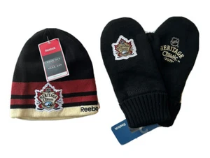 Rare NHL Calgary Flames Reebok Heritage Classic 2011 Beanie And Gloves Set - Bild 1 von 5