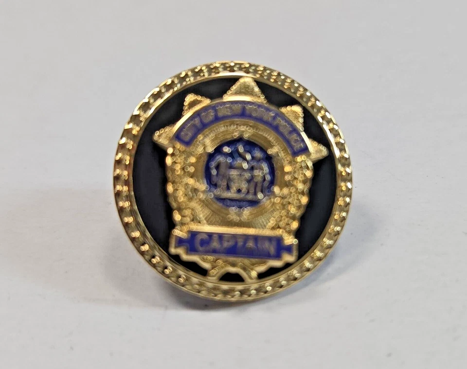New York City Police Captain  Black Onyx  Lapel Pin - Image 1 of 1