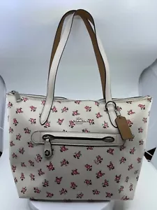 Coach Handtasche Tasche weiß Leder Taylor mit rosa Rosen Blumen Blütenmuster - Bild 1 von 24
