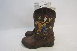 Disney Toy Story 4 Woody Toddler Size 8 Brown Zip Cowboy Western Boots - Picture 1 of 11