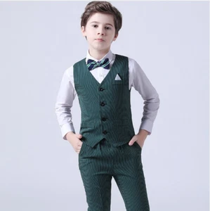 Boys Wedding Suit Kids Birthday Vest Pants 2PCS Formal Suit Party Ceremony Suit - Picture 1 of 24