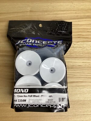 Jconcepts Mono Stadium Truck ST Wheels T5M T6.1 T6.2 ET410 YZ-2T White 3354W - Image 1 of 4
