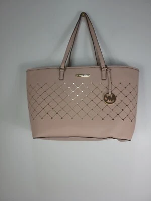 Michael Kors 38H7XV1T3L VIOLET Ballet Pink Saffiano Leather Tote Carryall Bag - Image 1 of 4