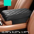 Black Leather & Memory Foam Car Armrest Pad Cover Center Console Box Cushion Mat
