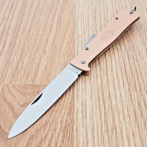 OTTER-Messer Mercator Folding Knife 3.5" Stainless Steel Blade Copper Handle - Picture 1 of 10