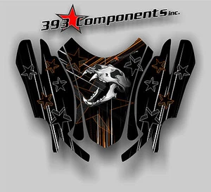 Arctic Cat Firecat Sabercat F5 F6 F7 2003-2006 Graphics Decal Skull Hood Orange - Picture 1 of 1
