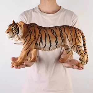 Große Katze Bengal Tiger Skulpturen Lebensecht Tier Figuren Luxus Büro Deko - Bild 1 von 11