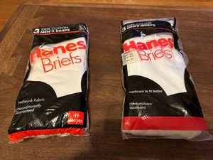 Vintage 1989, 1992 Hanes Slips (2) 3er Pack Gr. 34 100% Preshrunk Cotton NOS Neu - Bild 1 von 8