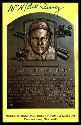 Bill Terry Yellow HOF Postcard Signed PSA/DNA Authenticated Giants Au ID: 505911 - Image 1 of 2