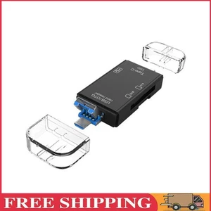 6 IN 1 USB/Micro USB/Type C To SD TF Card Reader USB 3.0 OTG Adapter (Black) - Bild 1 von 9